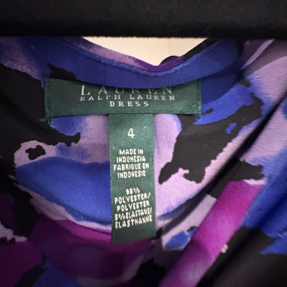 Lauren Ralph Lauren Purple and Black Floral Midi Dress - Picture 3 of 3